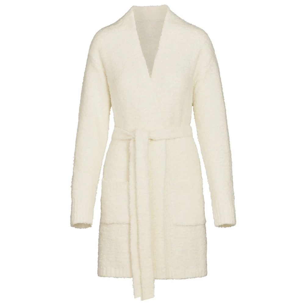 Skims | Cozy Knit Short Robe in Bone S/M